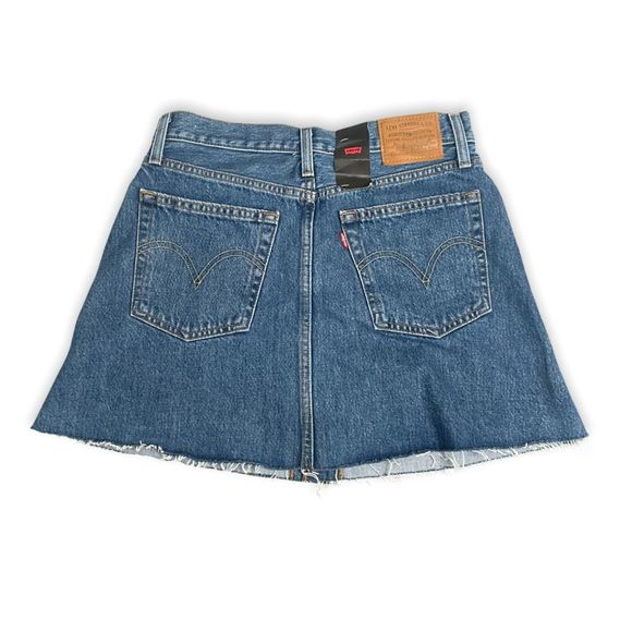 Levi’s A-line raw denim hem button denim skirt nwt 27 - Picture 2 of 5